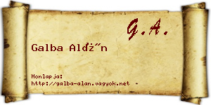 Galba Alán névjegykártya
